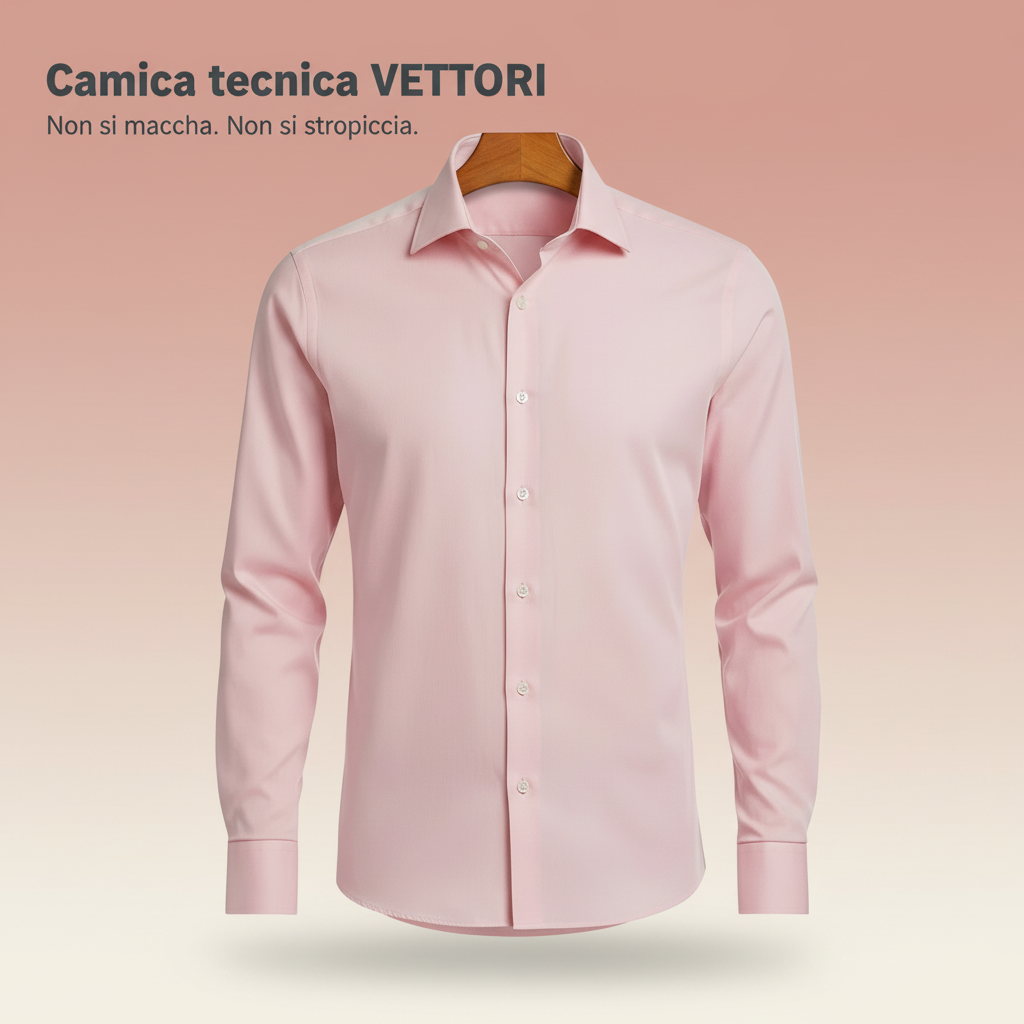 Camicia tecnica VETTORI che non si macchia e non si stropiccia.
