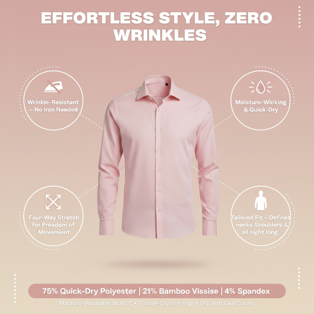 Camicia tecnica VETTORI che non si macchia e non si stropiccia.